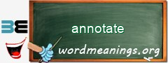 WordMeaning blackboard for annotate